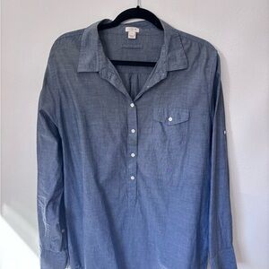 J. Crew Chambray Tunic Shirt in Blue